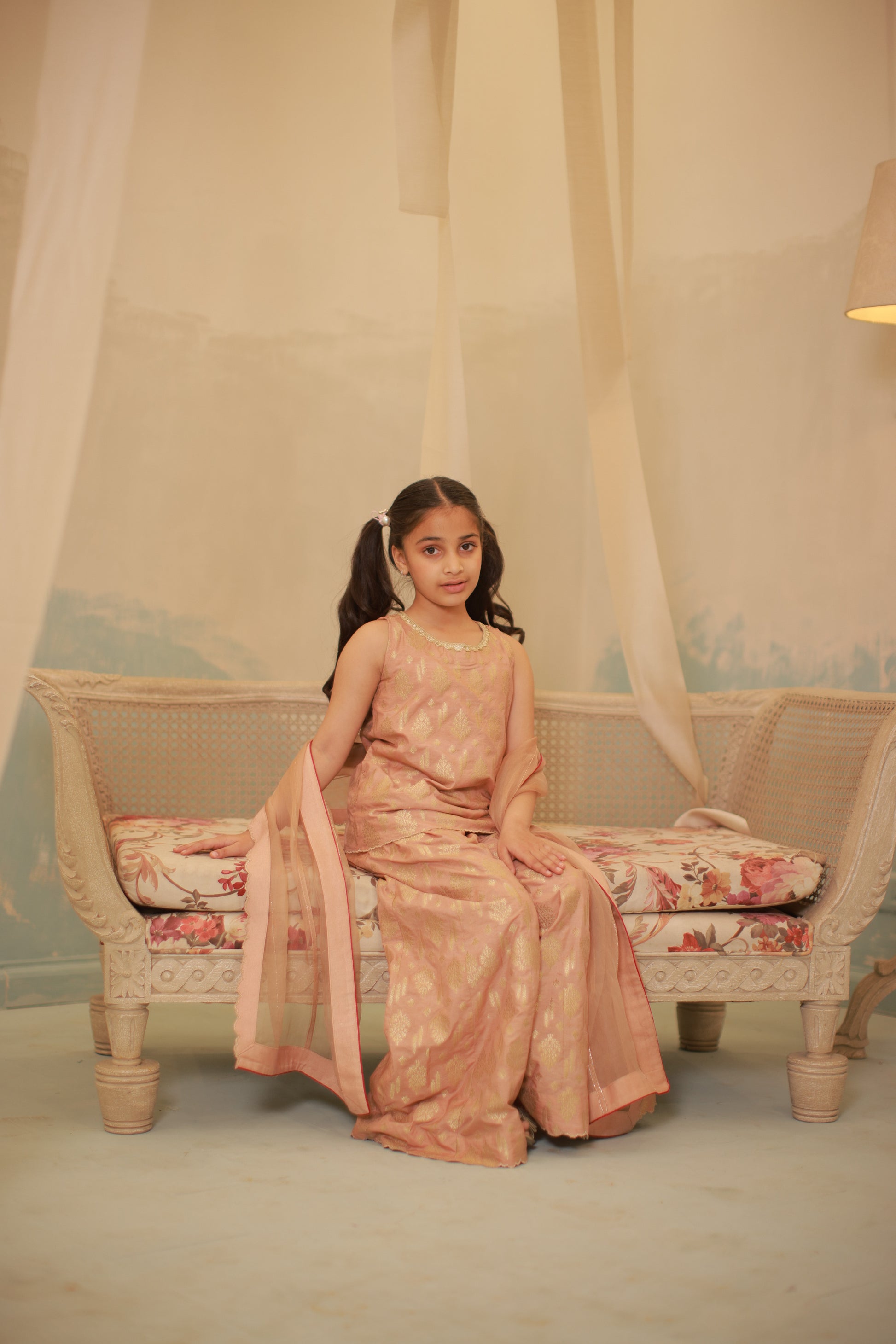 Dusty Pink Sharara Set with Dupatta – Kids Wear