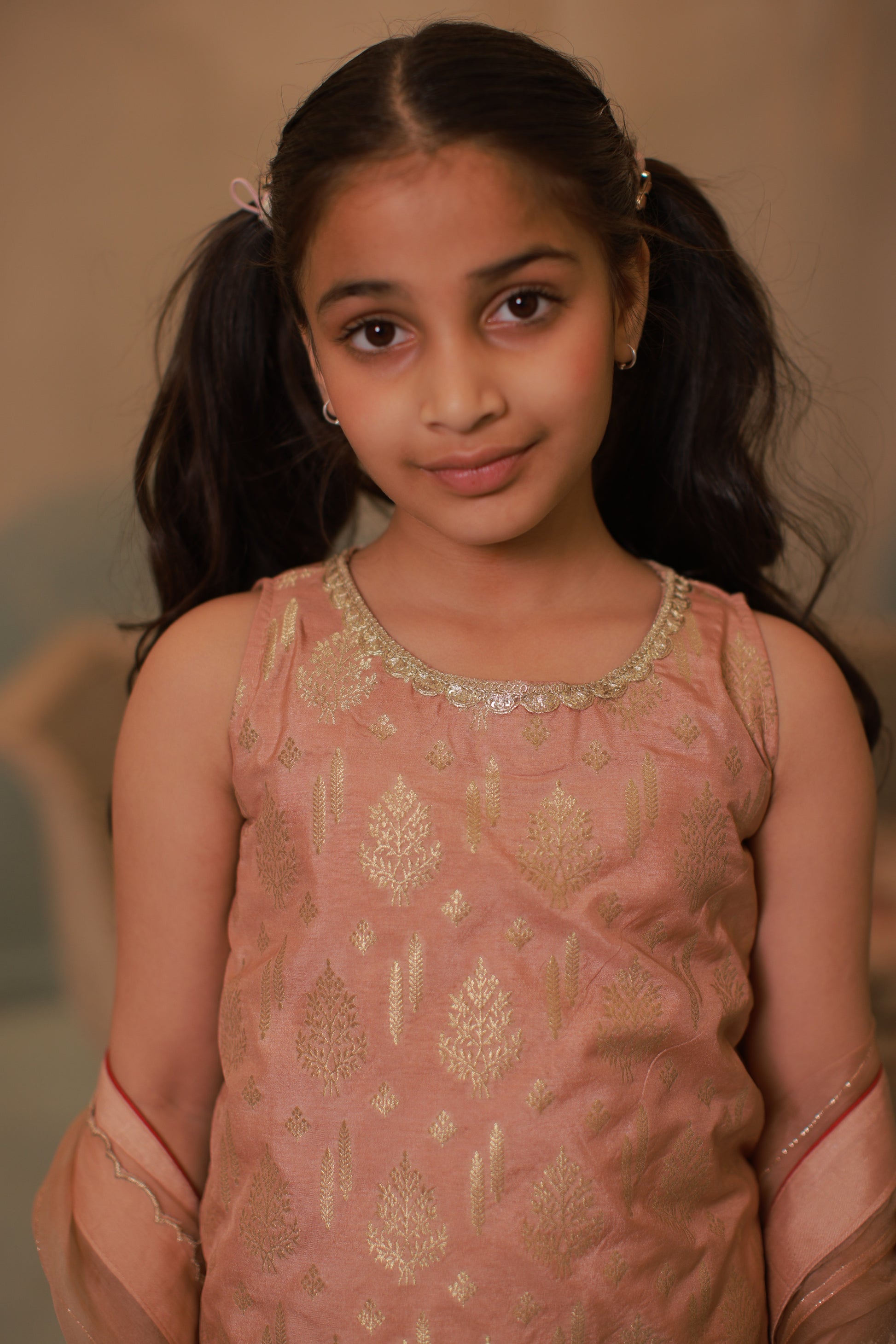 Dusty Pink Sharara Set with Dupatta – Kids Wear
