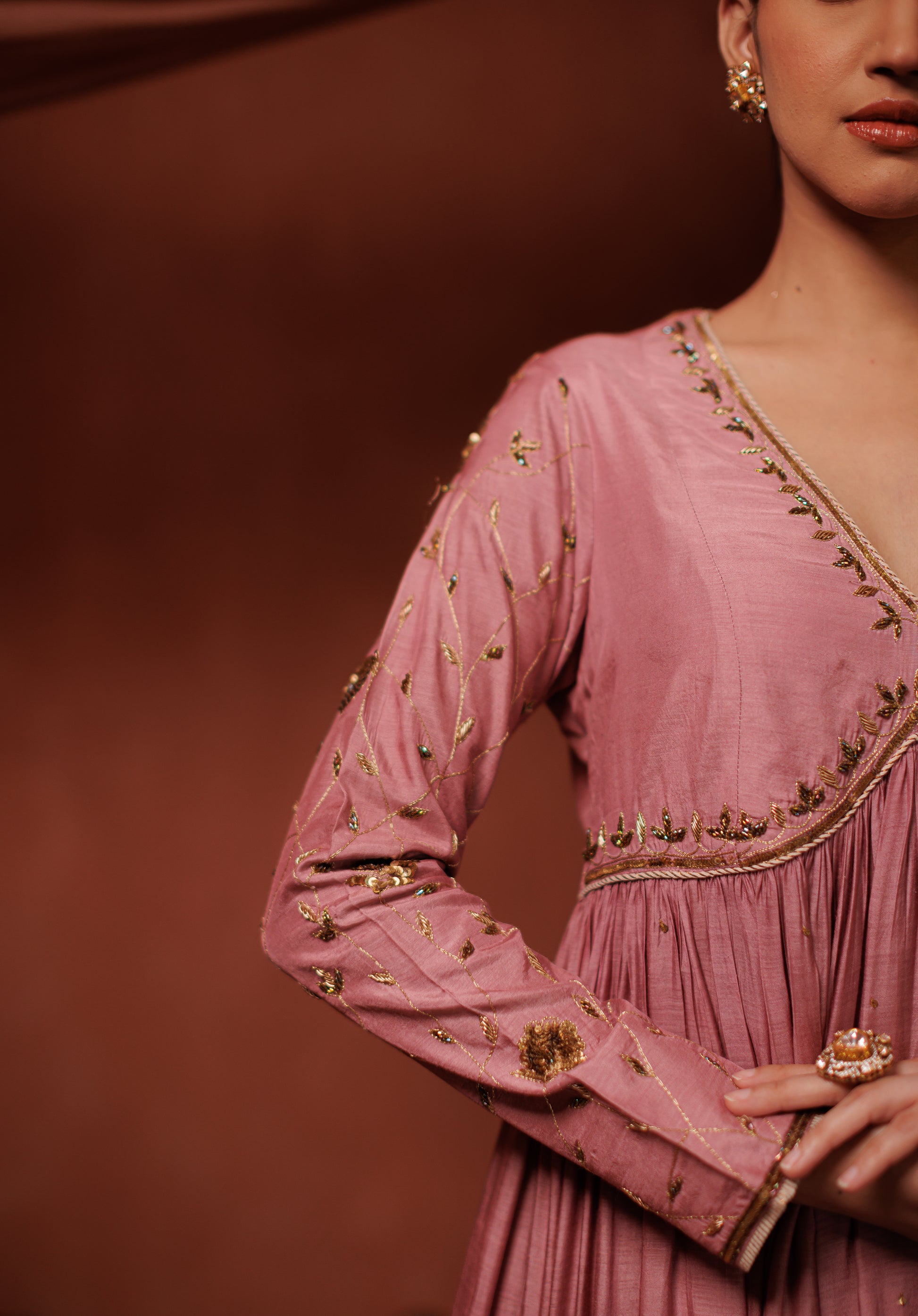 Onion Pink Anarkali Set