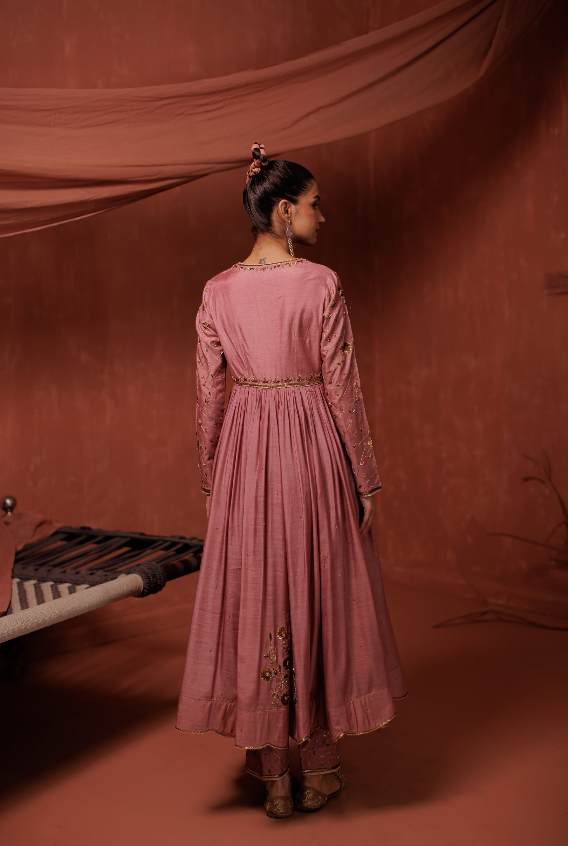 Onion Pink Anarkali Set