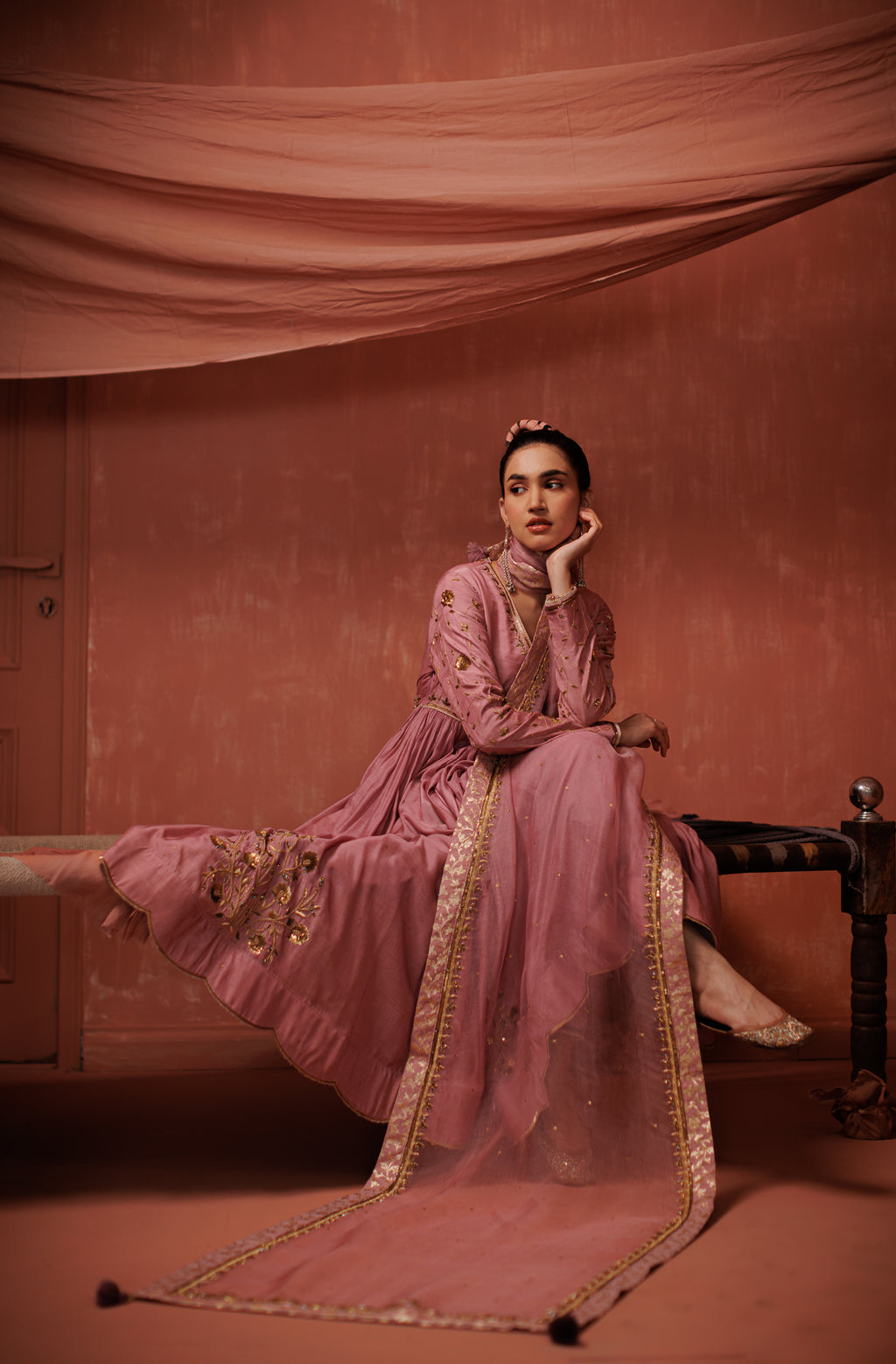 Onion Pink Anarkali Set