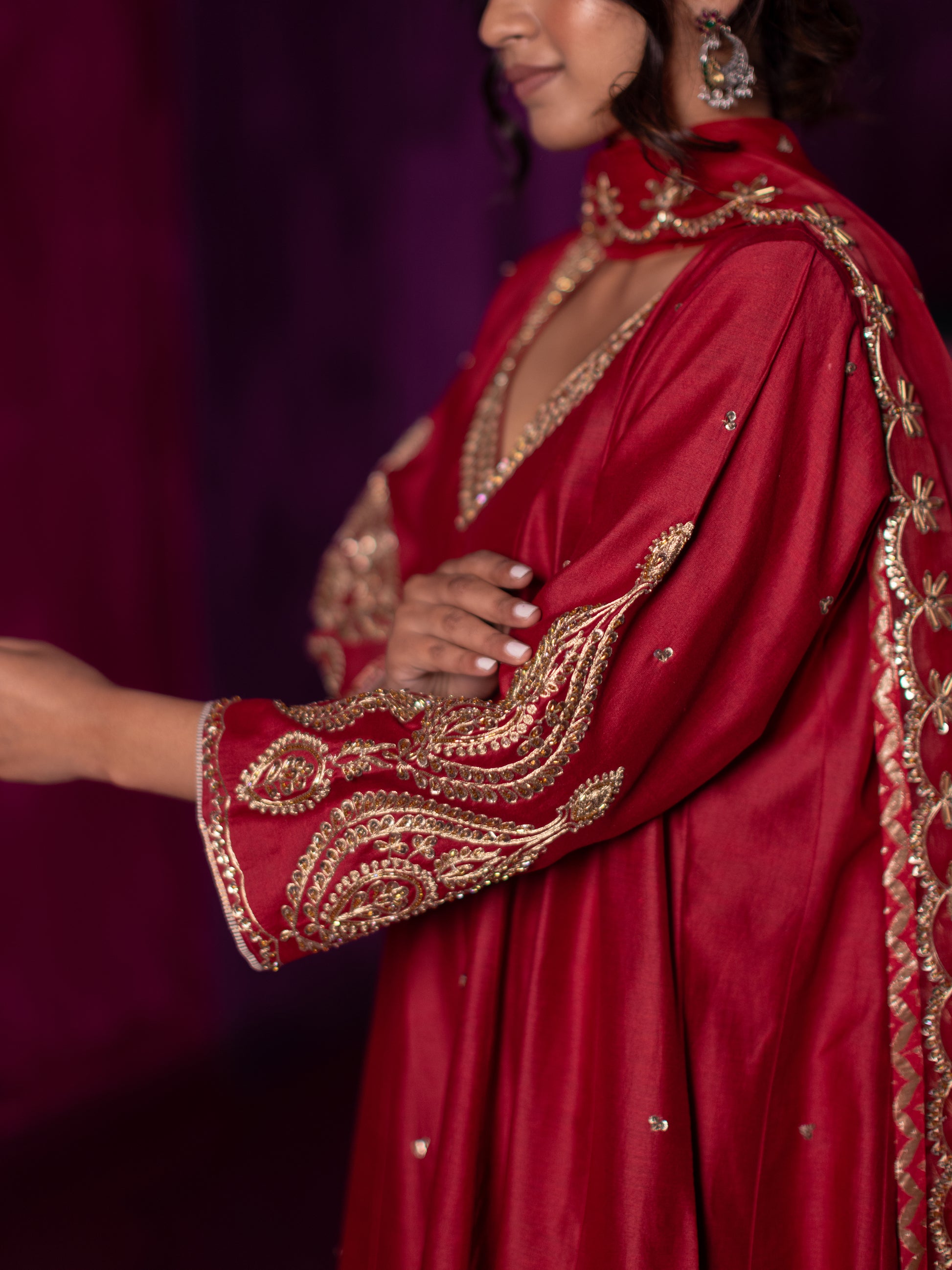 Laal Paan Anarkali Set