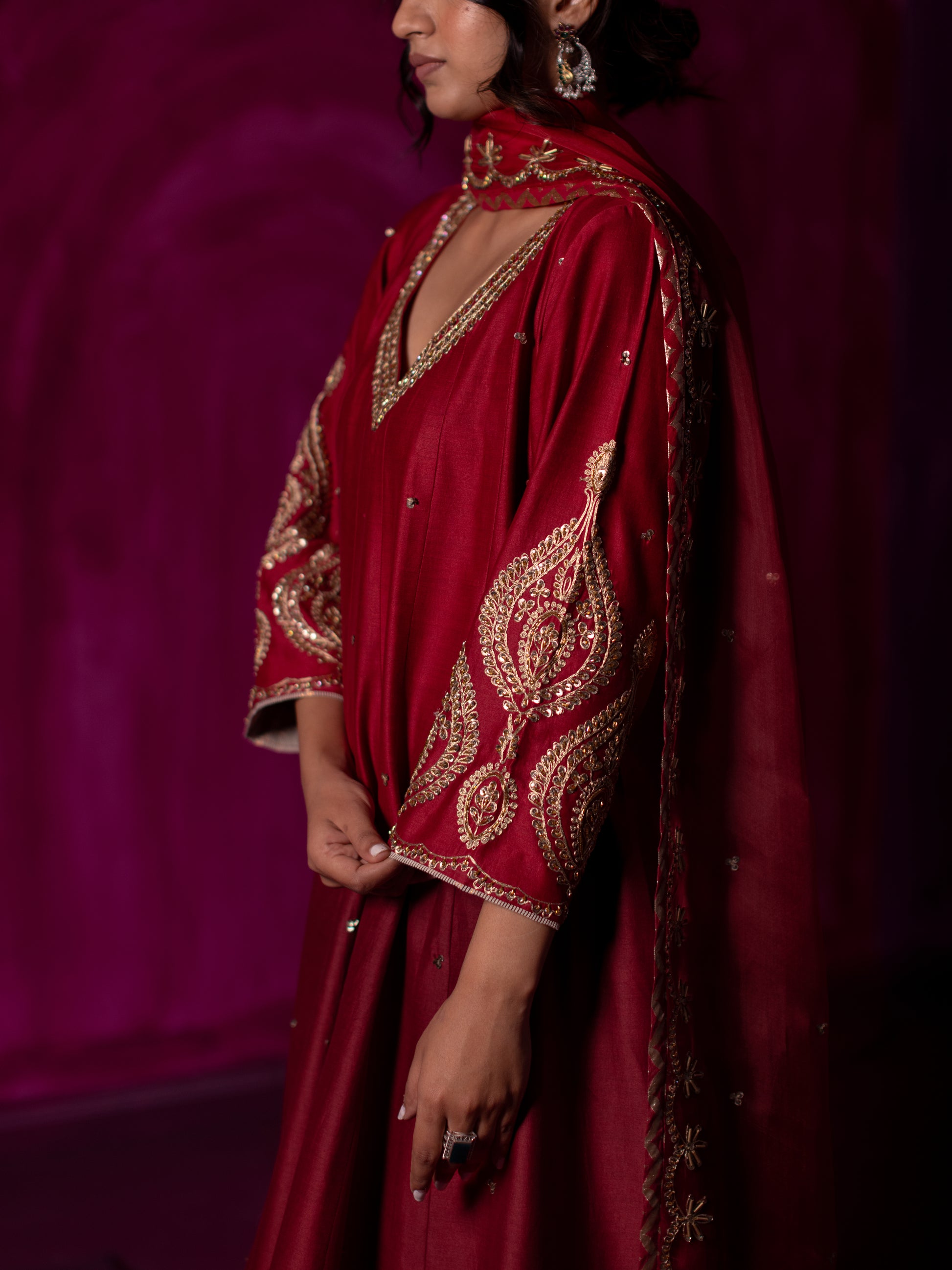 Laal Paan Anarkali Set