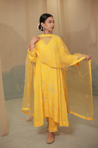 Mustard Hand embroidery suit set