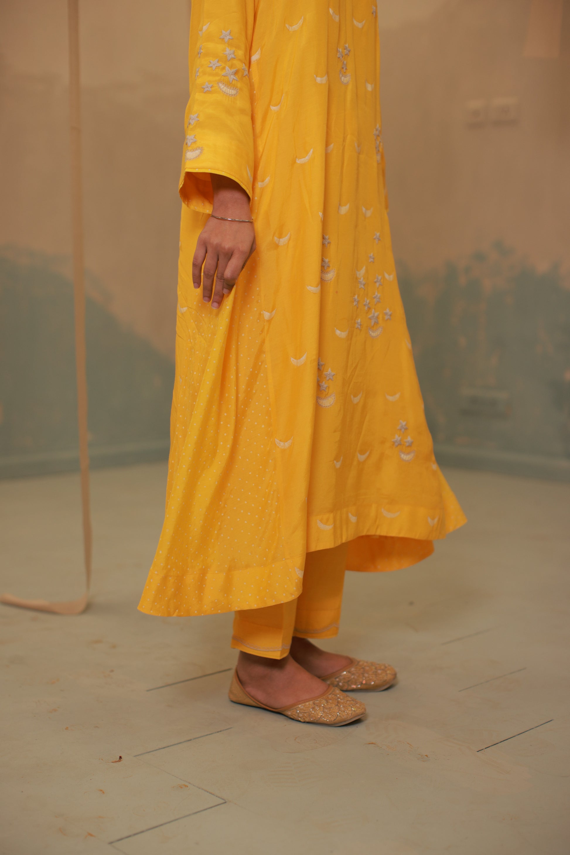 Mustard Hand embroidery suit set