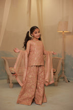 Dusty Pink Sharara Set with Dupatta – Kids Wear