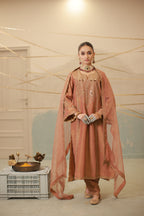 Cinnamon Brown Hand Embroidered Suit Set