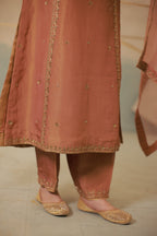 Cinnamon Brown Hand Embroidered Suit Set