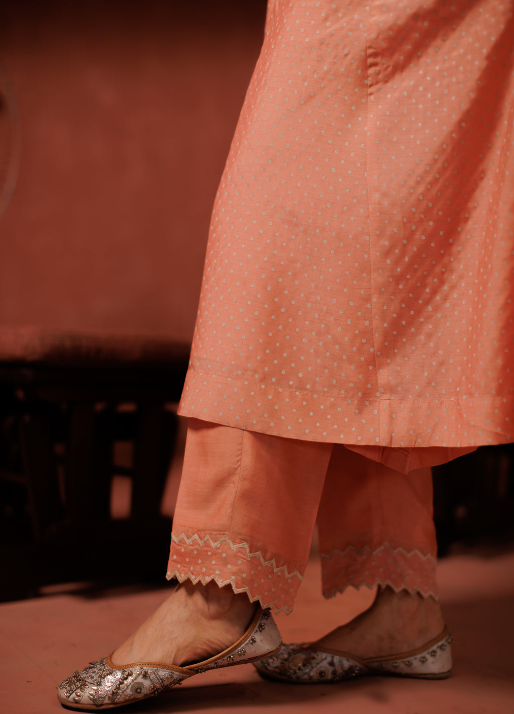 Cotton Cream Embroidered Kurta Set