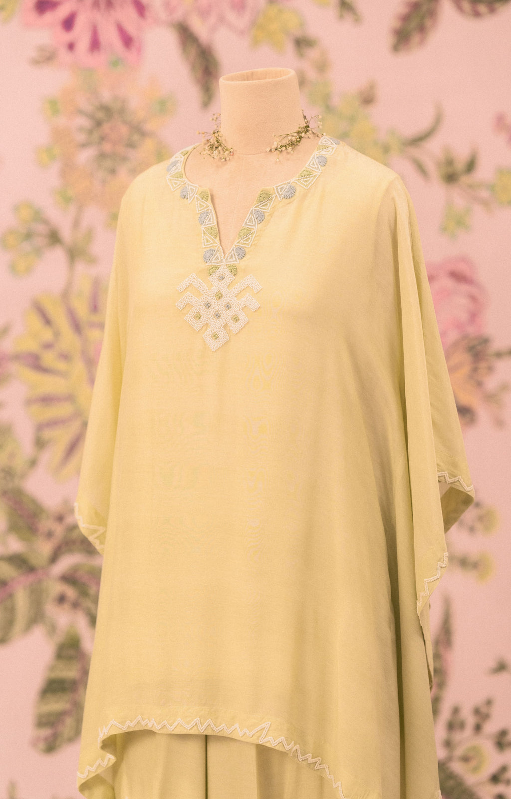 Mint green co-ord set with pearl embellishments