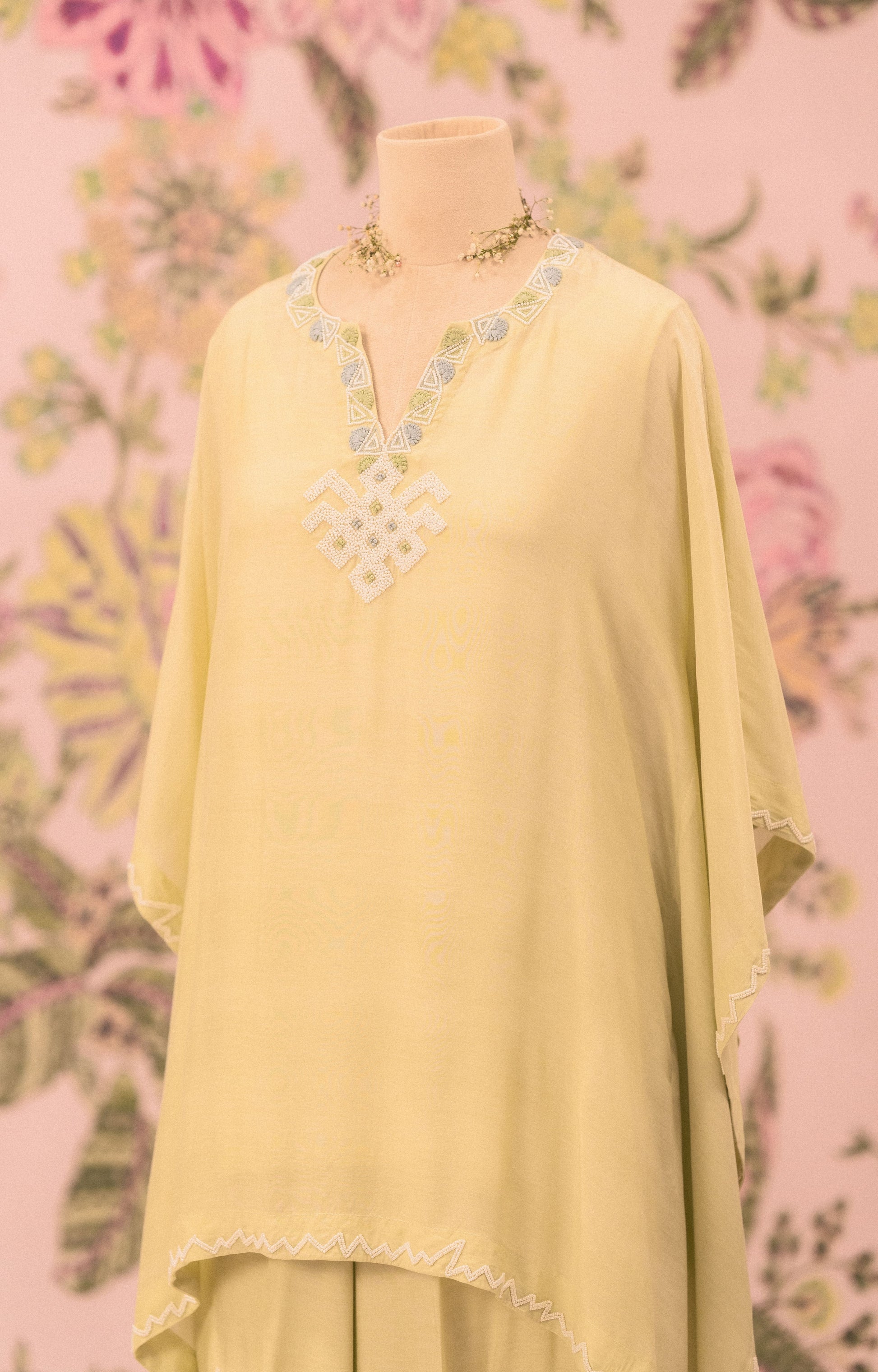 Mint green co-ord set with pearl embellishments