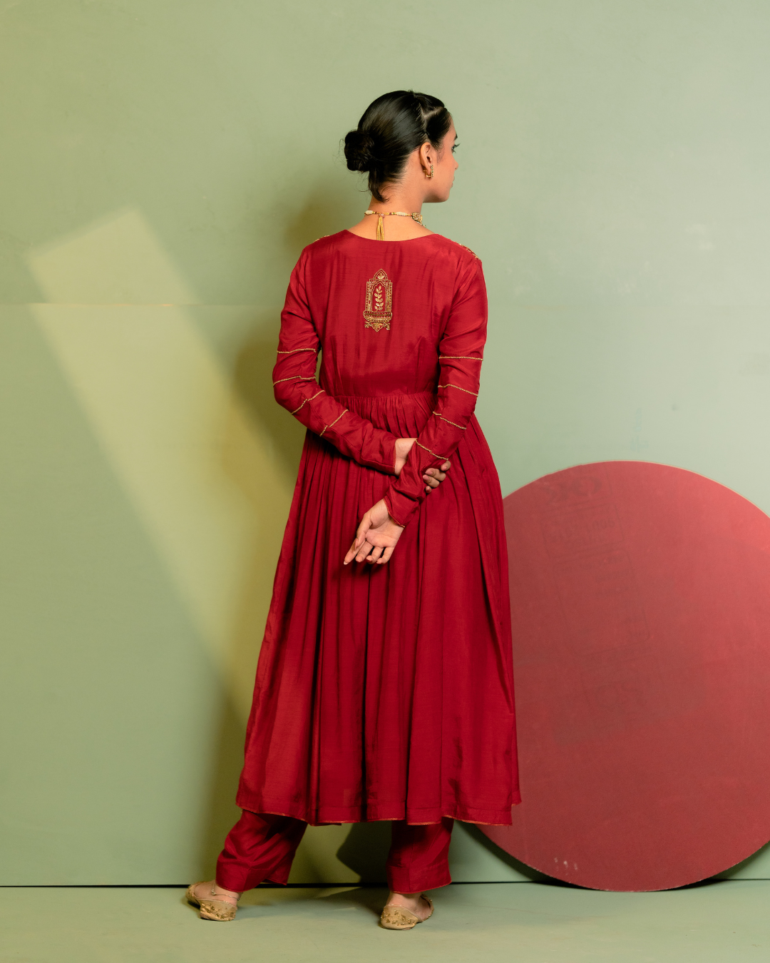 3-Piece Red Anarkali Set