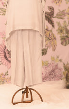 Grey Mul Silk Pearl Embellished Co-Ord Set