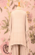 Grey Mul Silk Pearl Embellished Co-Ord Set