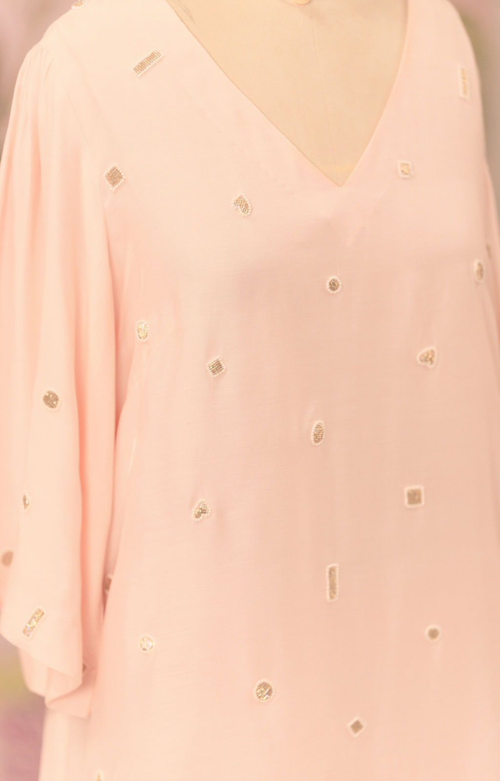 Powder pink co-ord set with all over embellishment