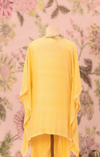 Yellow Mul Silk Pearl Embellished Co-Ord Set