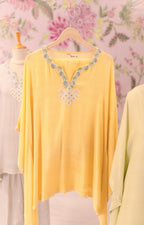 Yellow Mul Silk Pearl Embellished Co-Ord Set