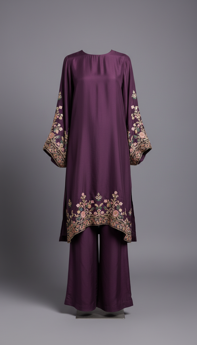 Royal Amethyst Silk Co-ord Ensemble