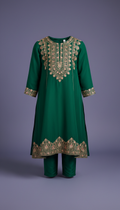 Emerald Green Kids' Ethnic Wear Set