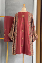 Mehroon Embroidered Short Anarkali Set