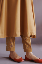 Mustard  Yellow Pashmina A line Suit Set.