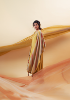 Mustard Cotton Silk Hand Embroidered Suit Set with Reversible Dupatta