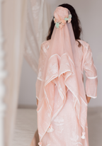 Blush Pink Mul Chanderi Kurta with Pants and Scarf/Dupatta