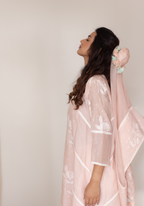 Blush Pink Mul Chanderi Kurta with Pants and Scarf/Dupatta