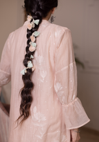 Blush Pink Coord Set with Ruffled Bell Sleeves